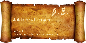 Jablonkai Endre névjegykártya