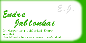 endre jablonkai business card